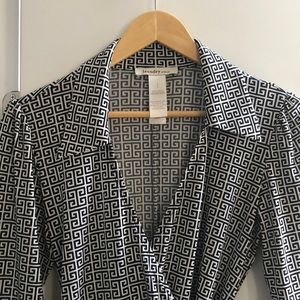 Laundry by design geometric print wrap dress